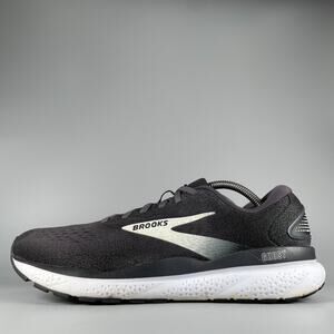 Brooks Ghost 16 Men's 10.5 D Black Gray White Athletic Sneakers Running Shoe GUC